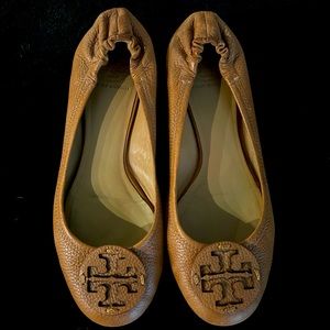 Tory Burch Minnie Leather Logo Travel Ballerina Flat